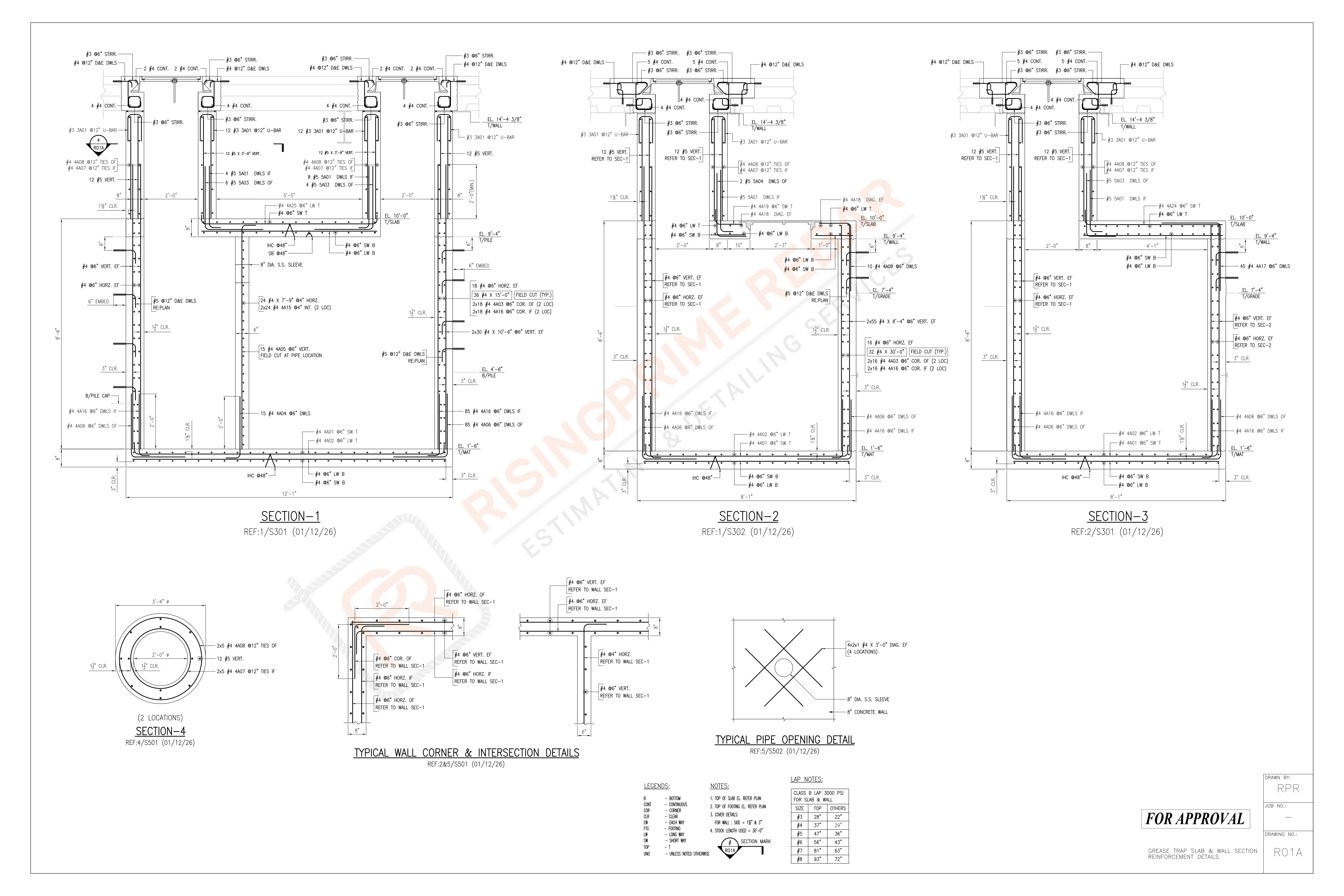 Slab and Wall Sections and Dowels - Sheet 2